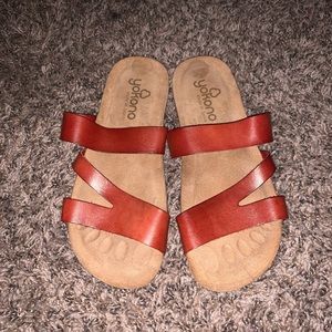 Yokono Brown Leather Sandals Size 8